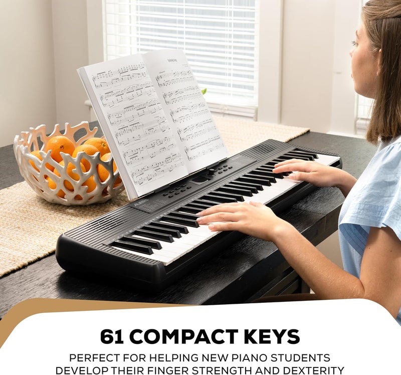 Alesis بيانو كهربائي ميلودي 61 MK4 للمبتدئين مع 61 مفتاح ومكبرات صوت وحامل لوحات/نوتات موسيقية و300 صوت ودروس موسيقية - Image 4
